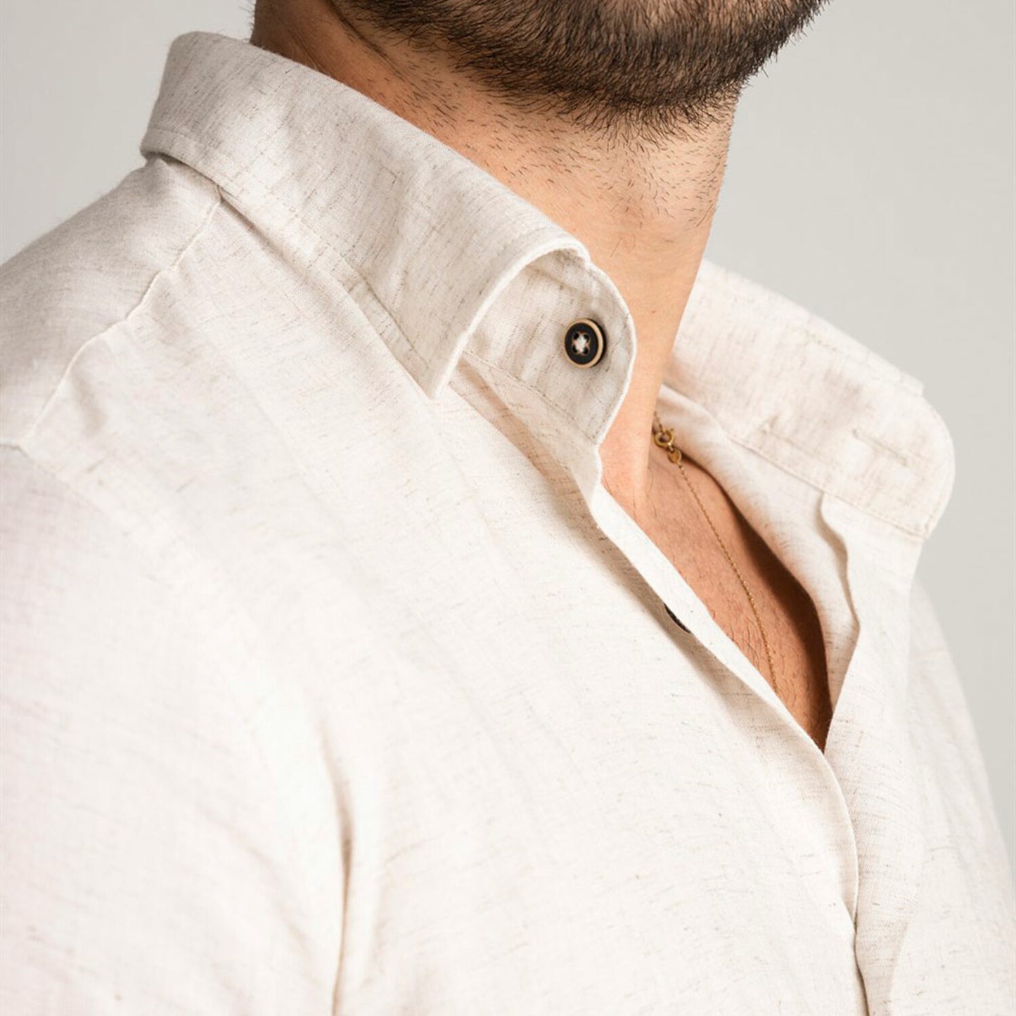 Wide Collar Dress Shirt - Earth